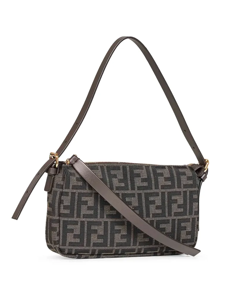 Fendi Women's Shoulder Bag Small Brown Zucca Jacquard Polyester Brown