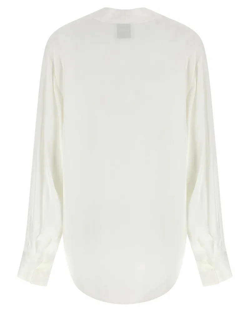 NUDE V-Neck Silk Blouse — White White