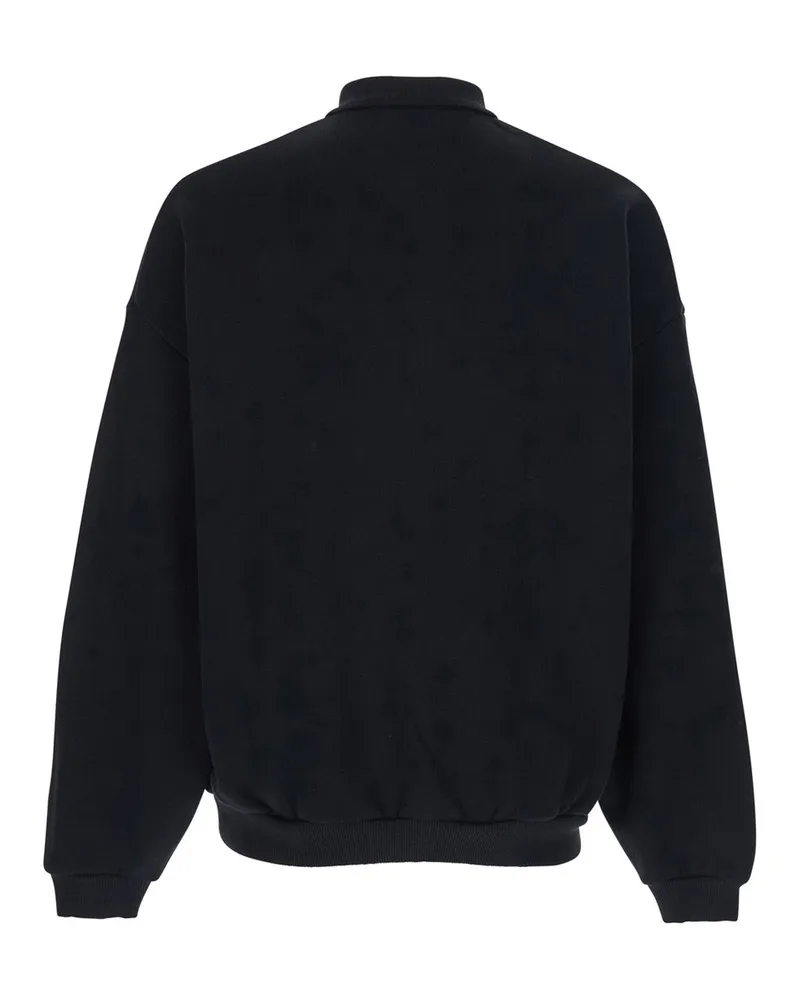 AUTRY Men's Sweatshirt With Polo Collar Black Cotton Sweatshirts Sweater Black