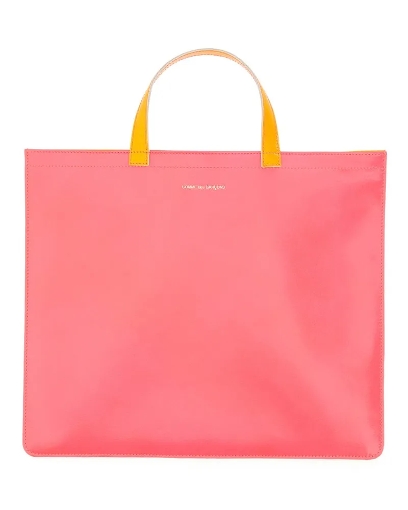 Comme des Garçons Unisex Super Fluo Leather Tote Bag Multicolour Handbags Hand Multicolor