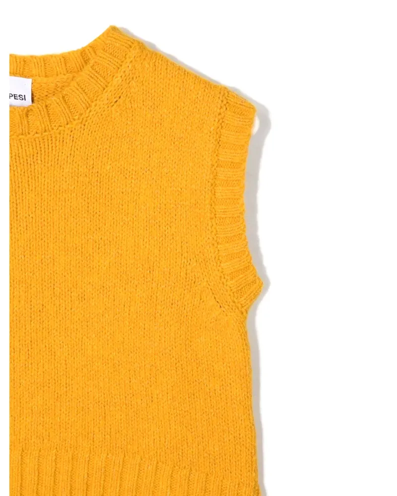 ASPESI Knitted Tricot Vest — Yellow Yellow