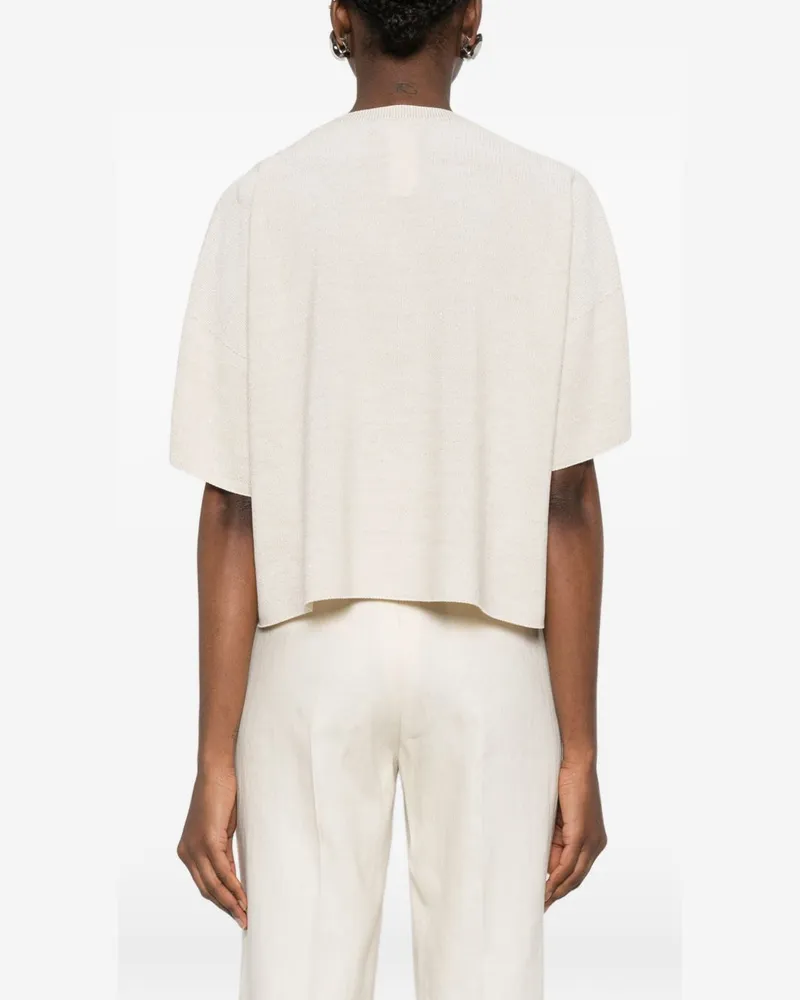 Fabiana Filippi Cotton-Blend T-Shirt — Beige Beige