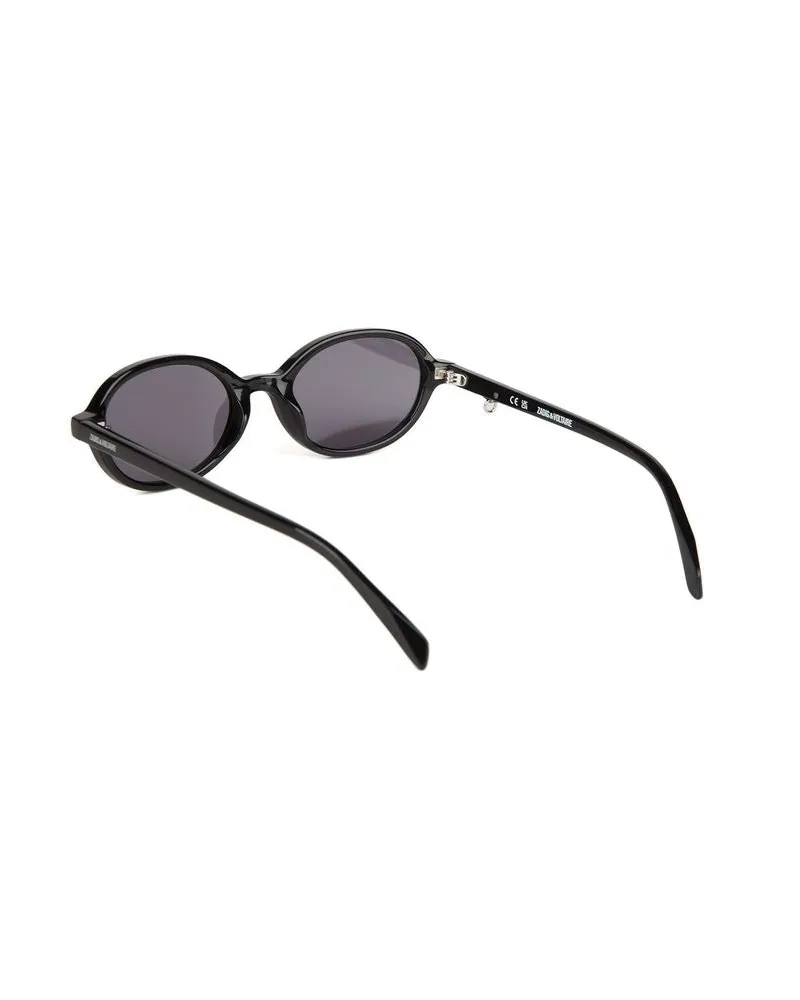 Zadig & Voltaire Unisex Sunglasses Shiny Black Acetate Eyewear Black