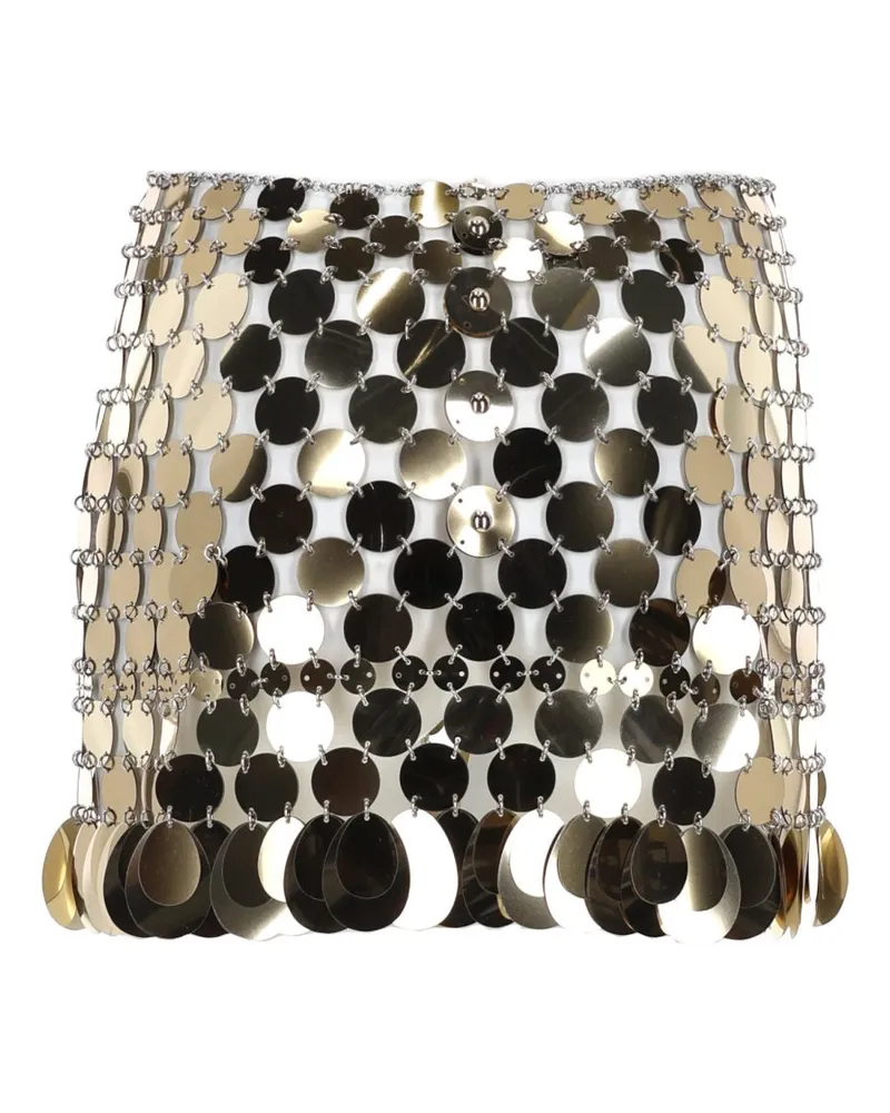 Paco Rabanne Gold Sequin-Embellished Skirt — Gold Gold