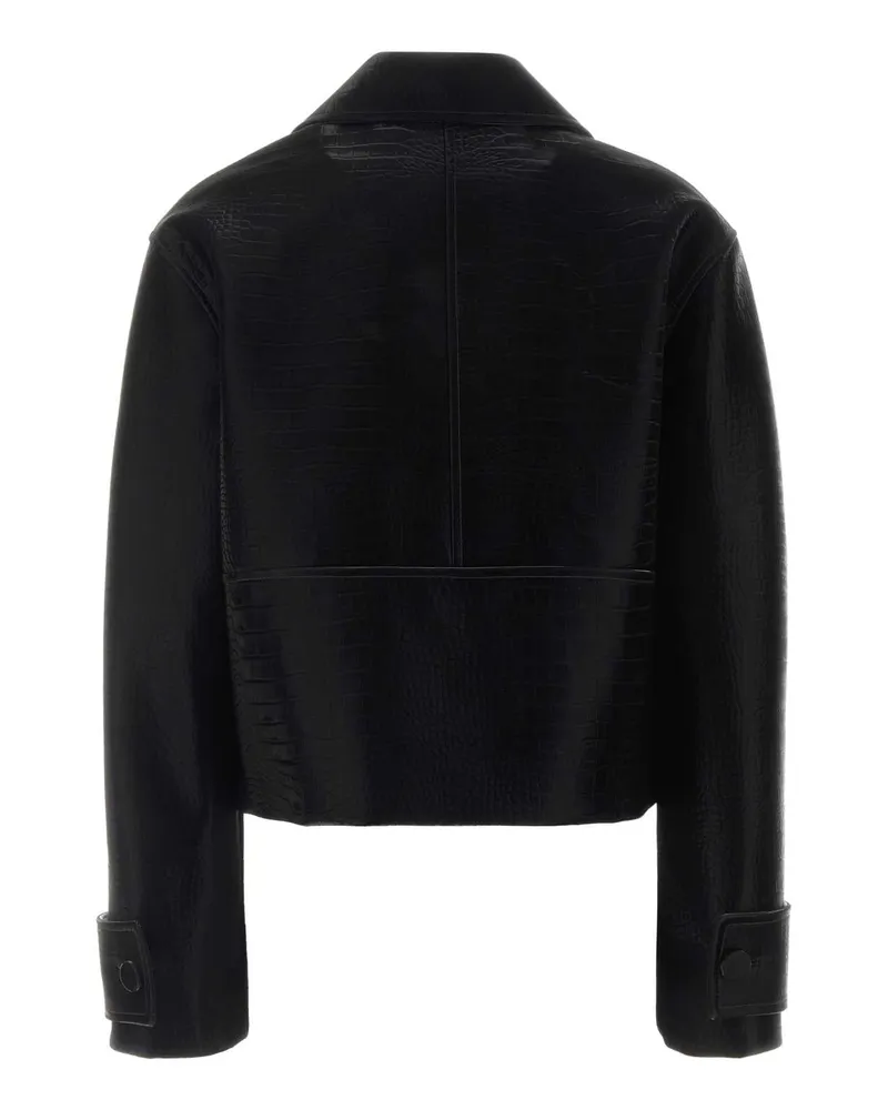 Gucci Women's Black Leather Jacket Blackblackblack Lamb Skin Giacche Pelle In Black