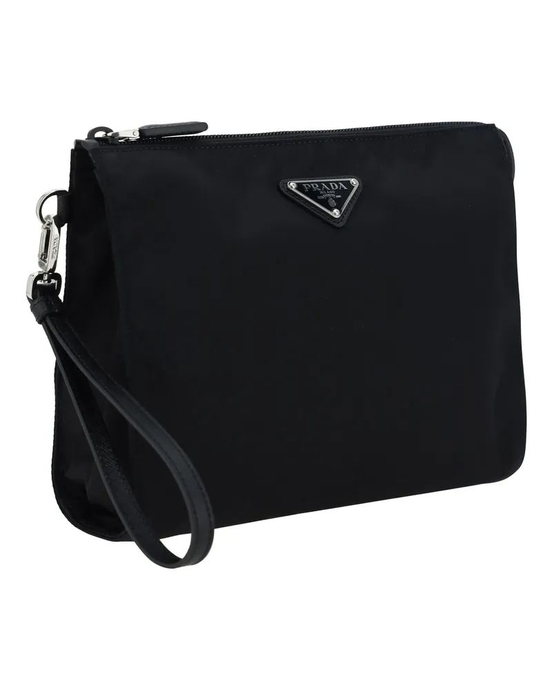 Prada Men's Beauty Case With Logo Nero Polyamide Cases Black