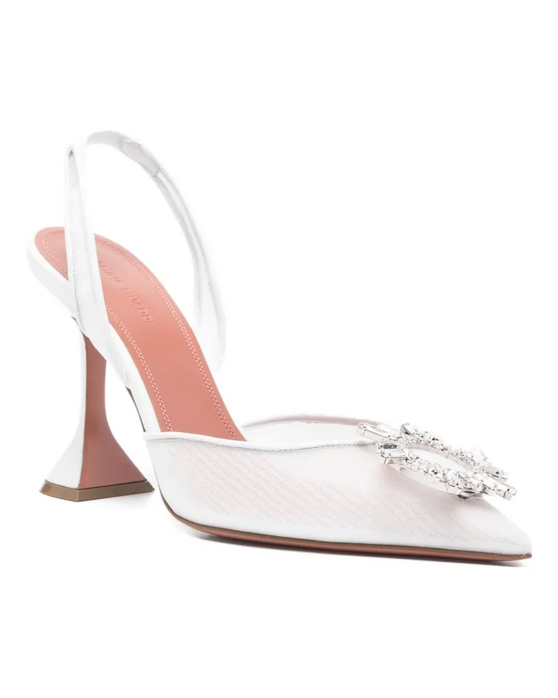 Amina Muaddi Women's Pumps Begum Mesh Sling 95 White High Heel Shoes White