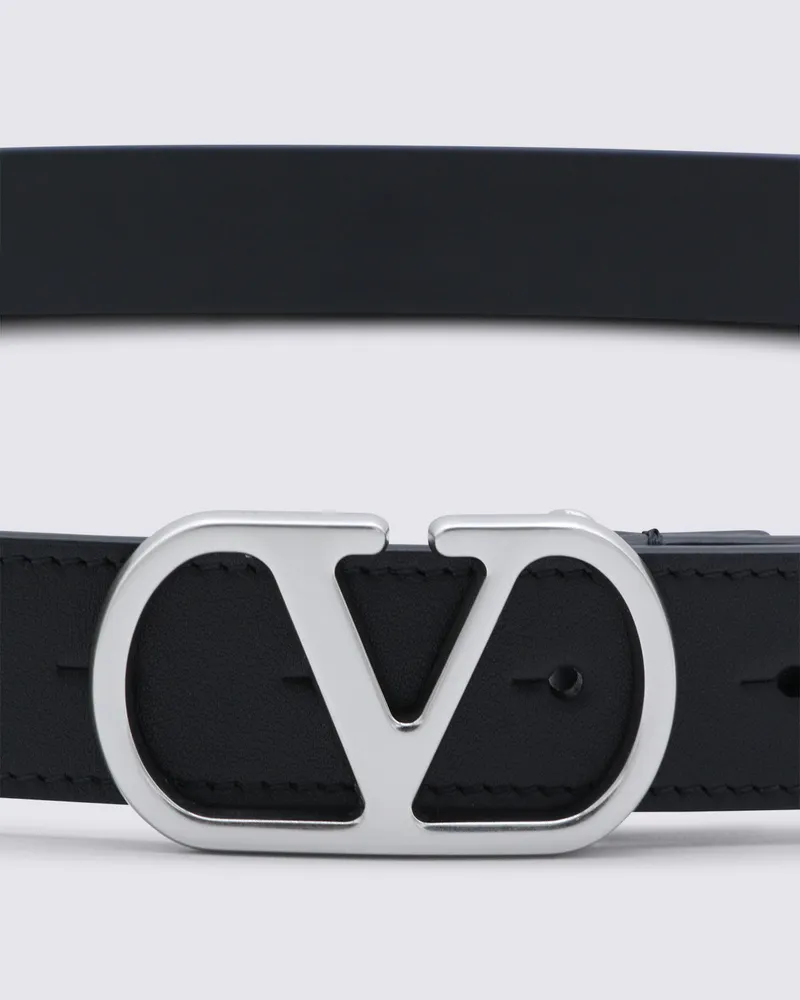 Valentino Garavani Men's Belts Black-Silver _le Black