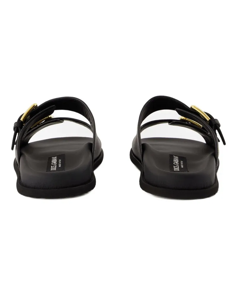 Dolce & Gabbana Women's Calfskin Leather Sandal Black Black