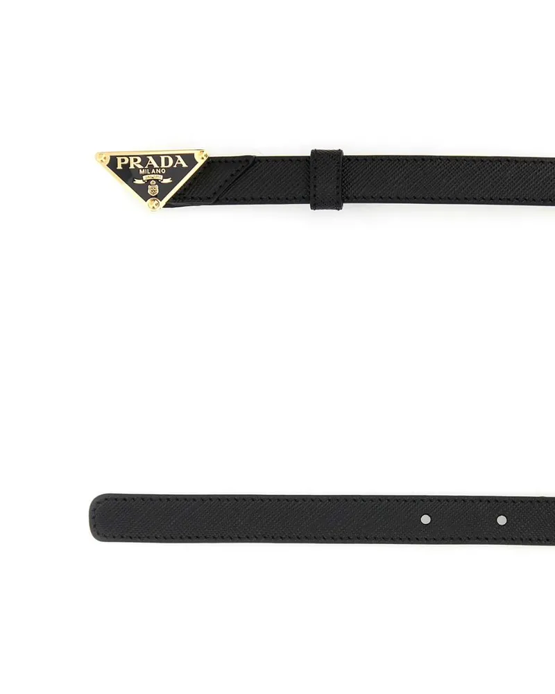Prada Women's Black Leather Belt Nero Vitello Cinture Black