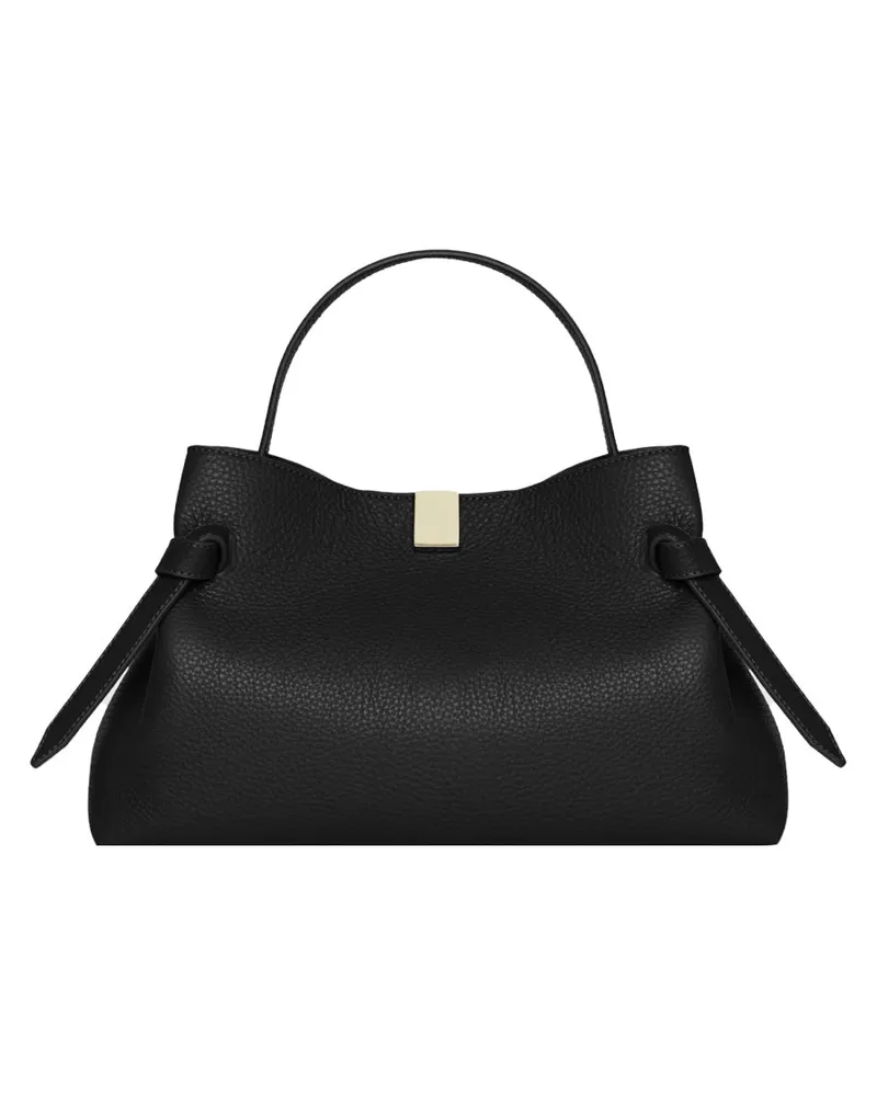 YUZEFI Women's Handbag Gyoza Pebble-Grain Leather Black Handbags Hand Bags Black