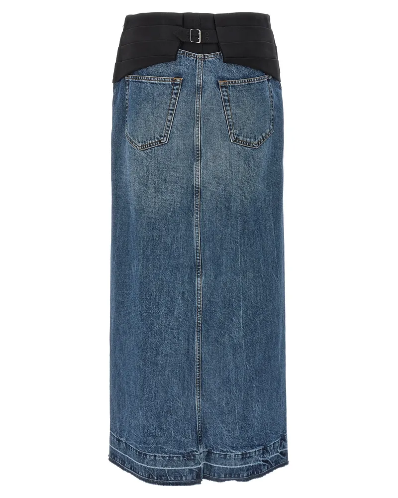 Stella McCartney Women Blue Cotton Mini Skirt Blue