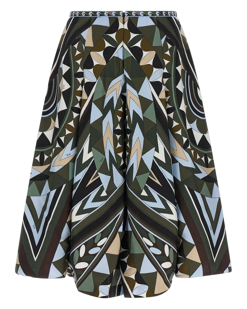 Emilio Pucci Women's Multicolor Silk Midi Skirt Multicolor