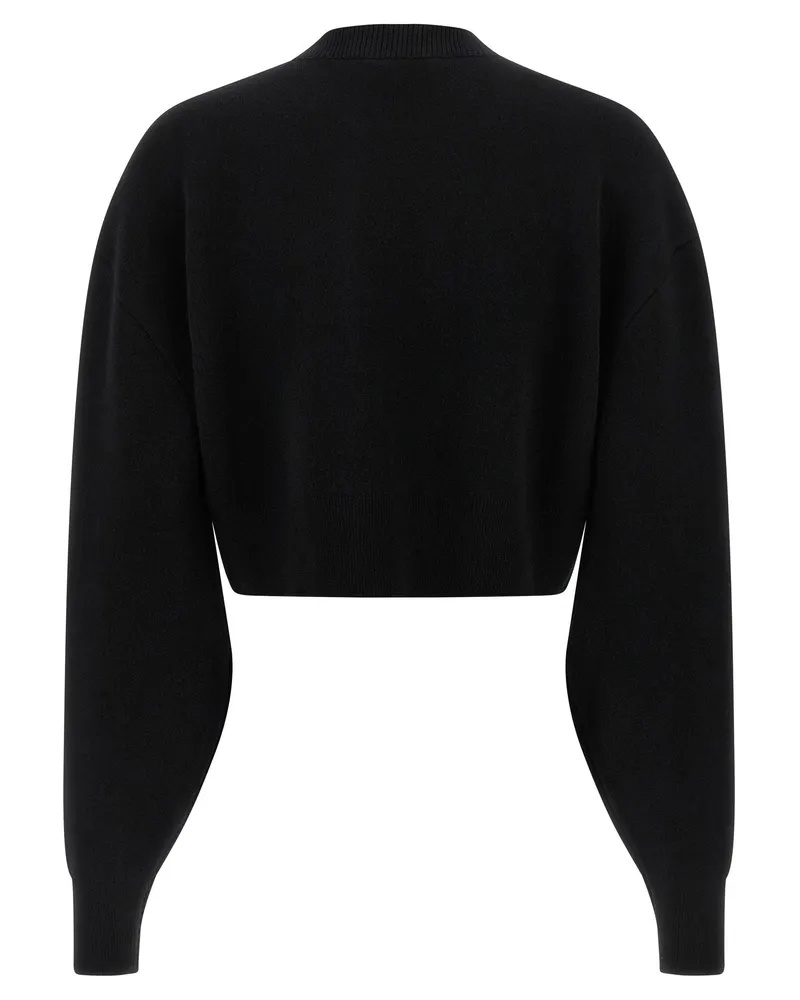 Tom Ford Cropped Crewneck Sweatshirt — Black Black