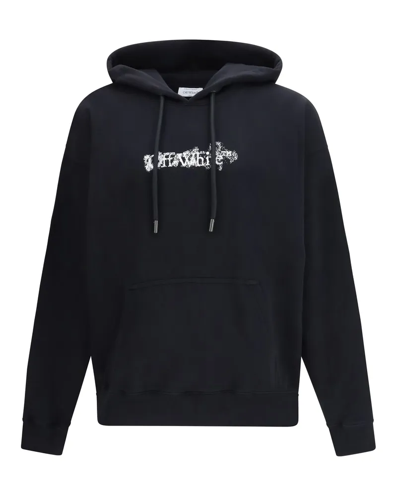 OFF-WHITE Men's Hoodie Heraldic Treshold Arrows Black Cotton T-Shirts And Polos Black