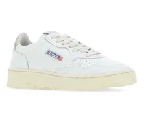 Women's White Leather Medalist Sneakers Ll06