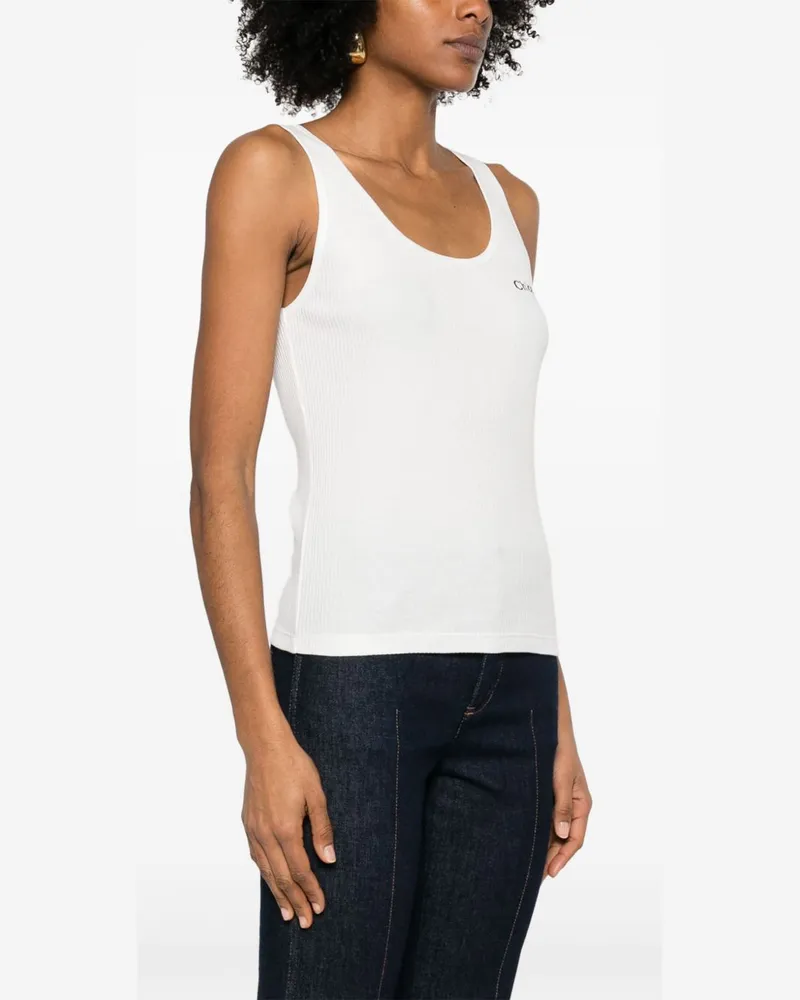 Chloé Logo-Embroidered Tank Top — White White