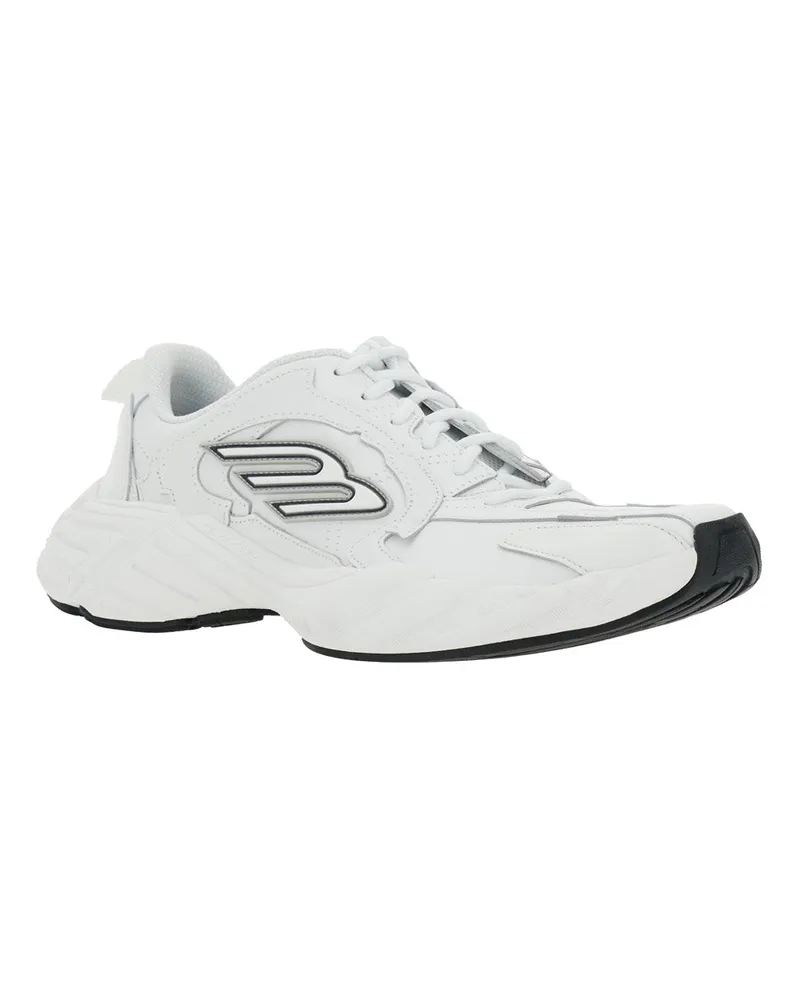 Balenciaga Men's White Low Top Sneakers With Logo Detail Bovine Trainers White