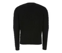 Men's Cable-Knit Wool Blend Sweater Black