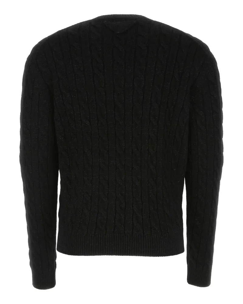 Prada Men's Black Wool Blend Sweater Meviwswv Maglieria Black