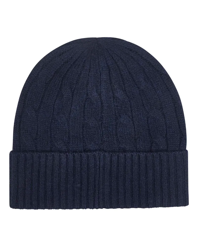 Ralph Lauren Women's Beanie Cable-Knit Wool And Cashmere Blue Hat Navy