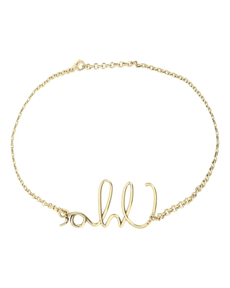 Chloé Women's Metal Chain Belt Vintage Gold Brass E Braces Gold