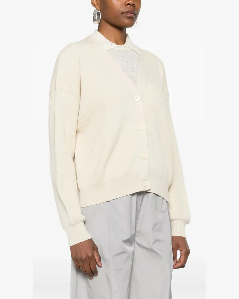 Fabiana Filippi Women's Ribbed Cardigan Clear Ss25 W Cream