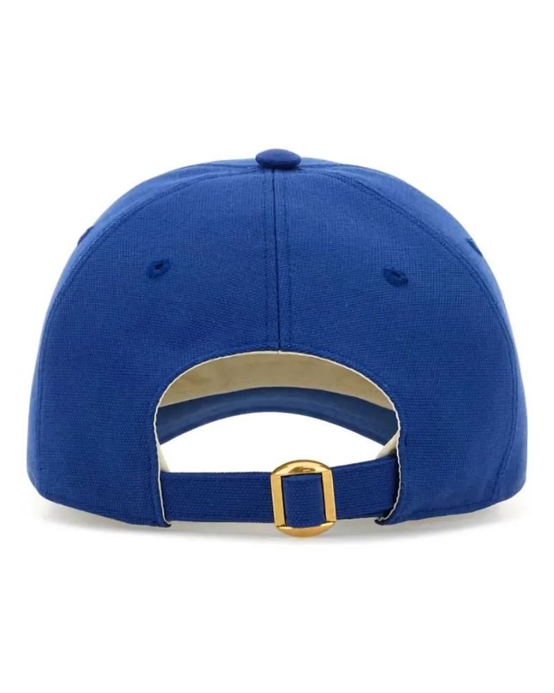 Valentino Garavani Logo-Embroidered Cotton Baseball Cap — Blue Blue
