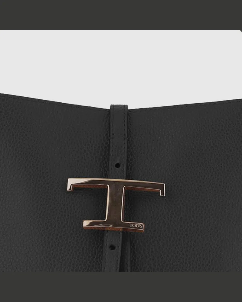 TOD'S Women's Leather Bucket Bag Black Calf Shoulder Black