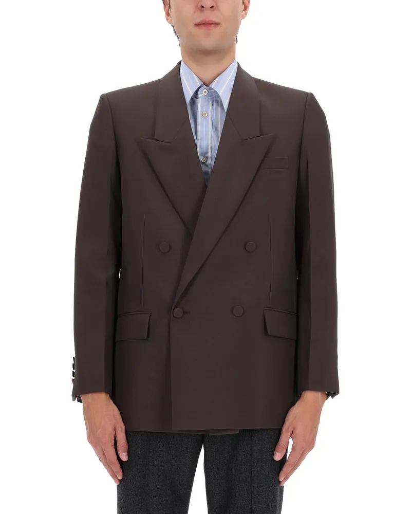 Gucci Double-Breasted Blazer — Brown Brown