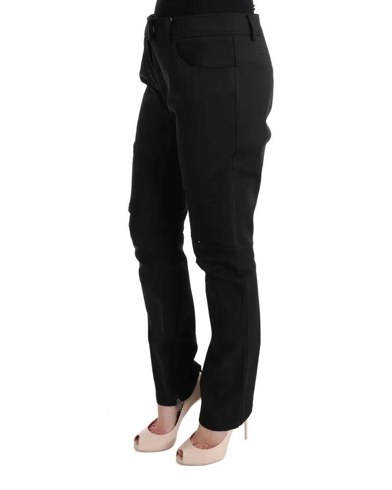 Ermanno Scervino Cotton Slim Fit Trousers — Black Black