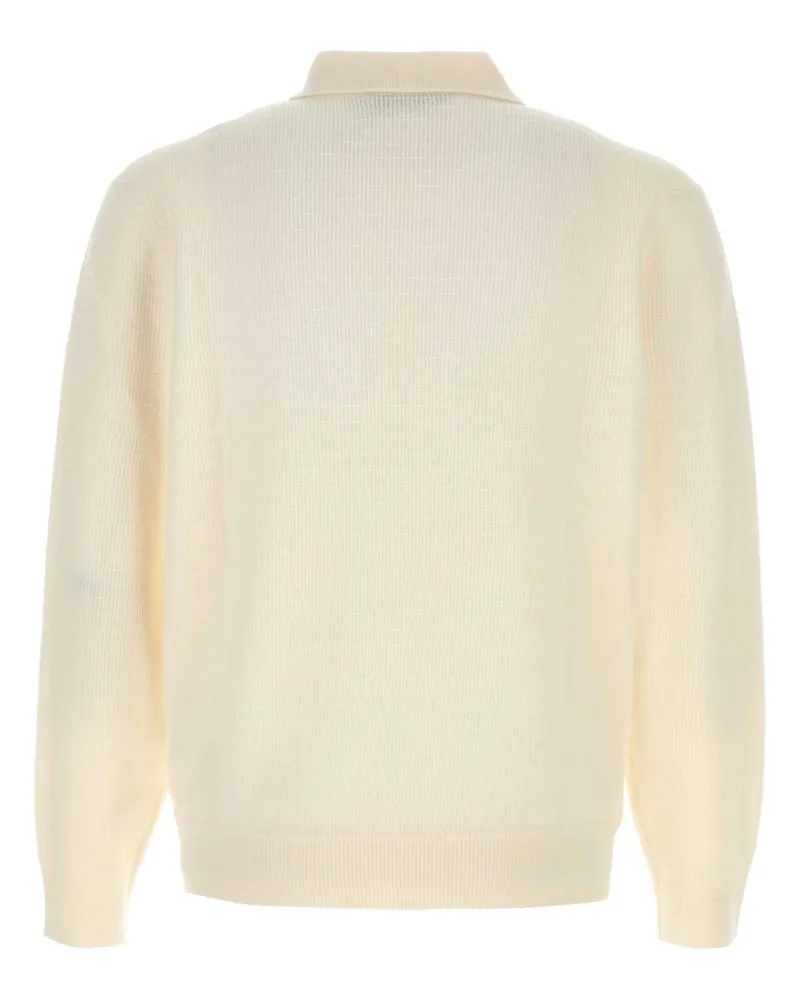 Canali Virgin Wool Blend Polo Shirt — Beige Beige