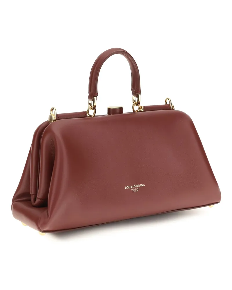 Dolce & Gabbana Grandma Lambskin Leather Top Handle Bag — Red Red