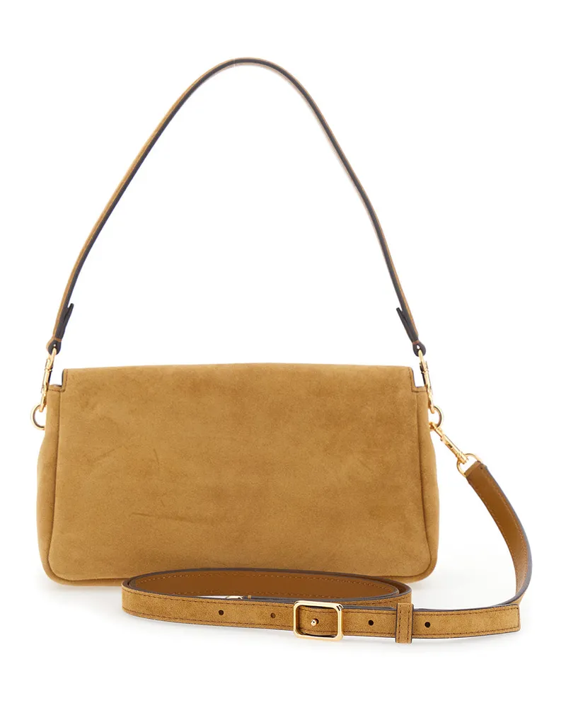 Tory Burch Women's Crossbody Bag Charlie Suede Brown Shoulder Brown