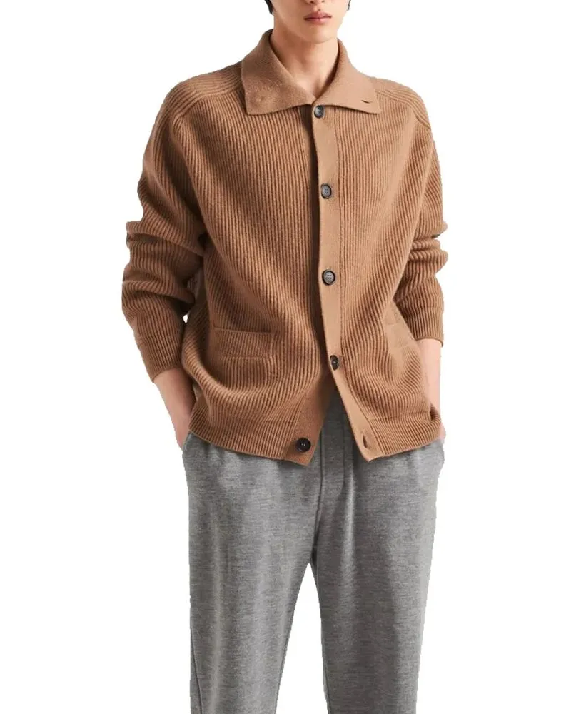 Prada Men's Brown Cashmere Cardigan Clothing Brown