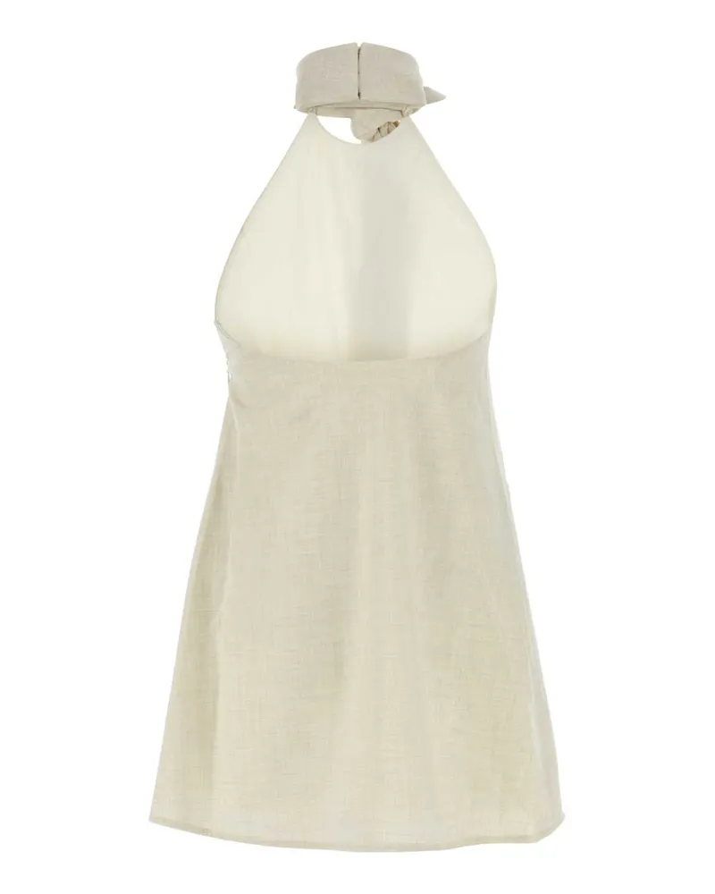 camilla and marc Women's Sand Stretch Polyester Blend Floris Top Ivorymarle Maglie Beige