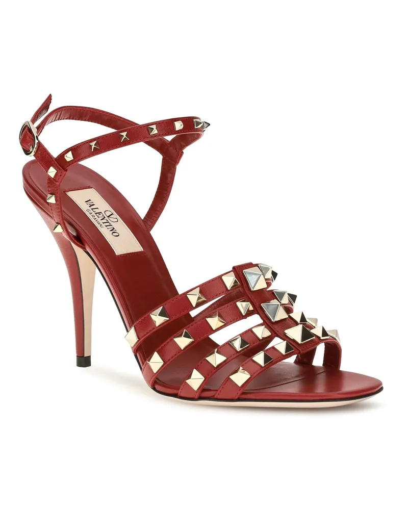 Valentino Garavani Women's Rockstud Kidskin Sandals Bright Red Red