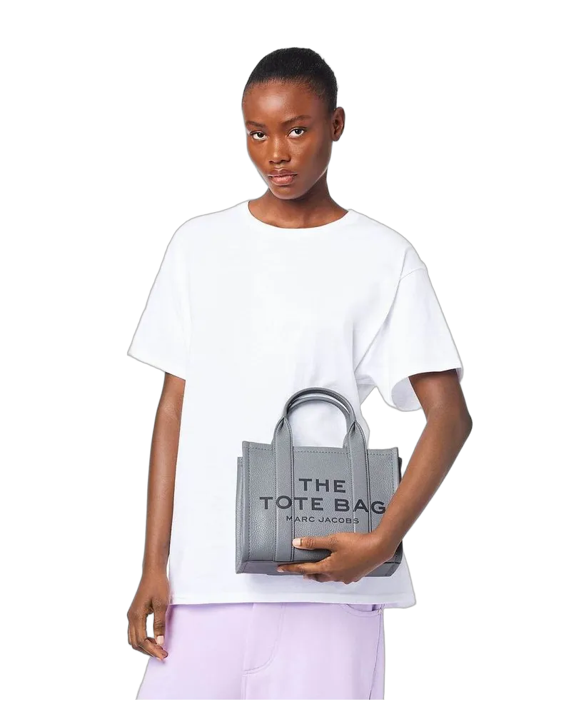 Marc Jacobs Women's Satchel Bag Wolf Grey Cow Leather - Tote-Bags Gray
