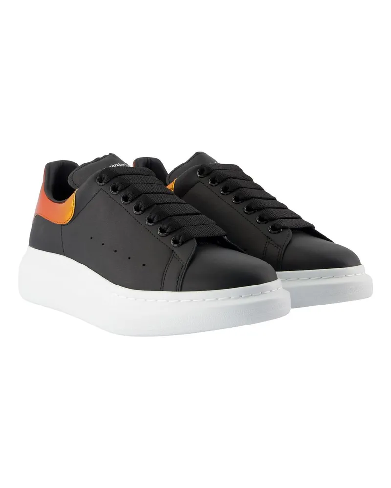 Alexander McQueen Men's Oversized Sneakers -  Leather Multicolor Calfskin Shoes Black