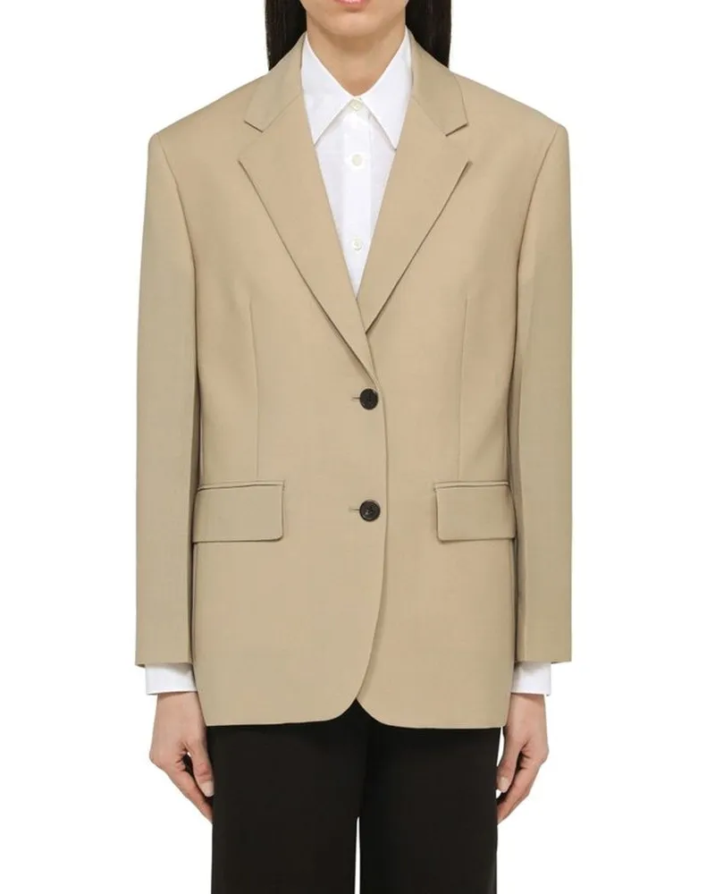 Prada Women's Beige Mohair Blazer Clothing Beige