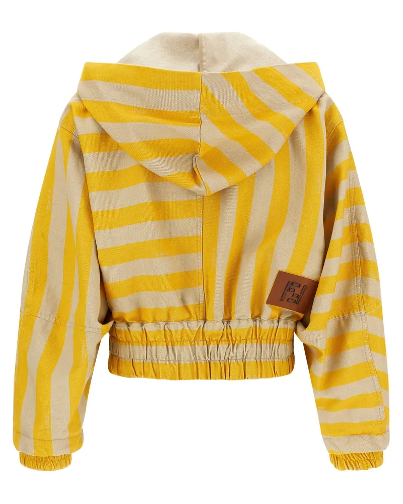 Fendi Women's Bicolor Cotton Jacket Clothing Yellow