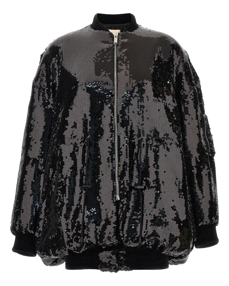 Alexandre Vauthier All-Over Sequined Bomber Jacket — Black Black