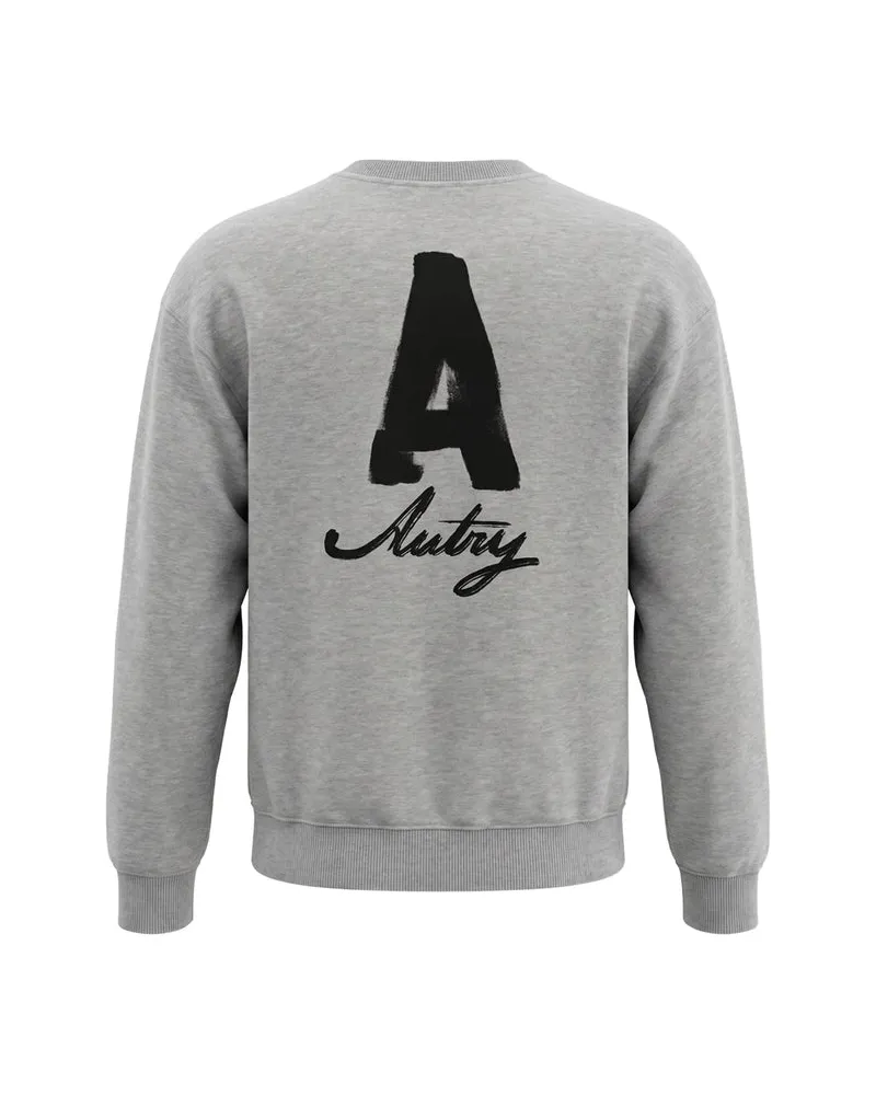 AUTRY Men's Sweatshirt Melange Cotton Grey Sweatshirts Sweater Gray