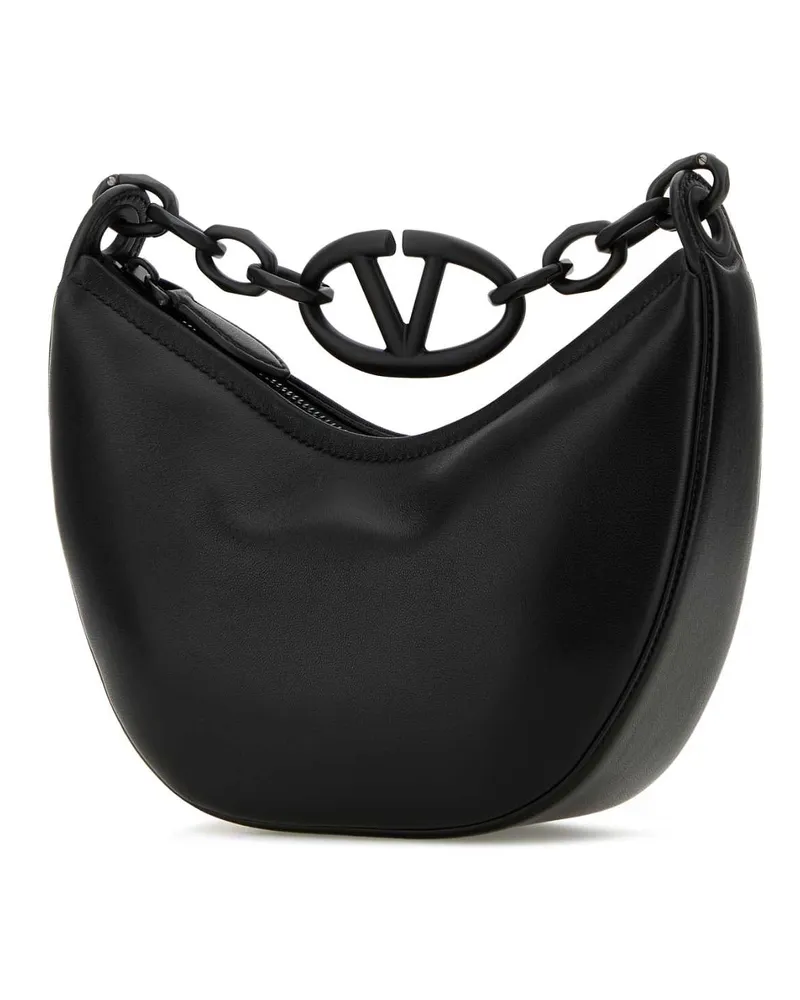 Valentino Garavani Women's Black Leather Hobo Vlogo Moon Handbag Nero Borse A Mano Black