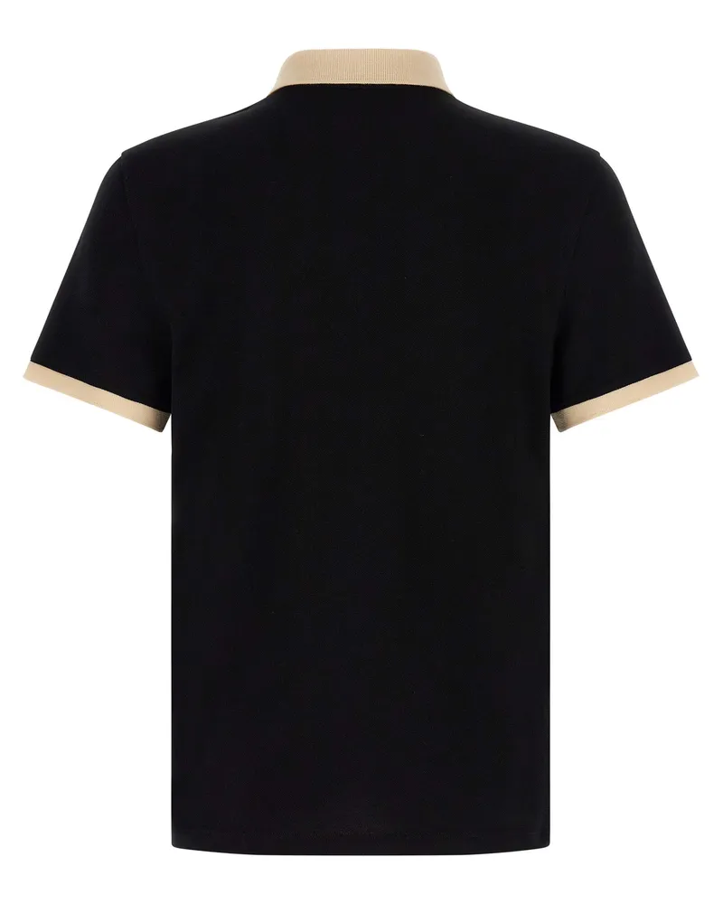 Valentino Garavani Men's Bicolor Cotton Polo Shirt Black
