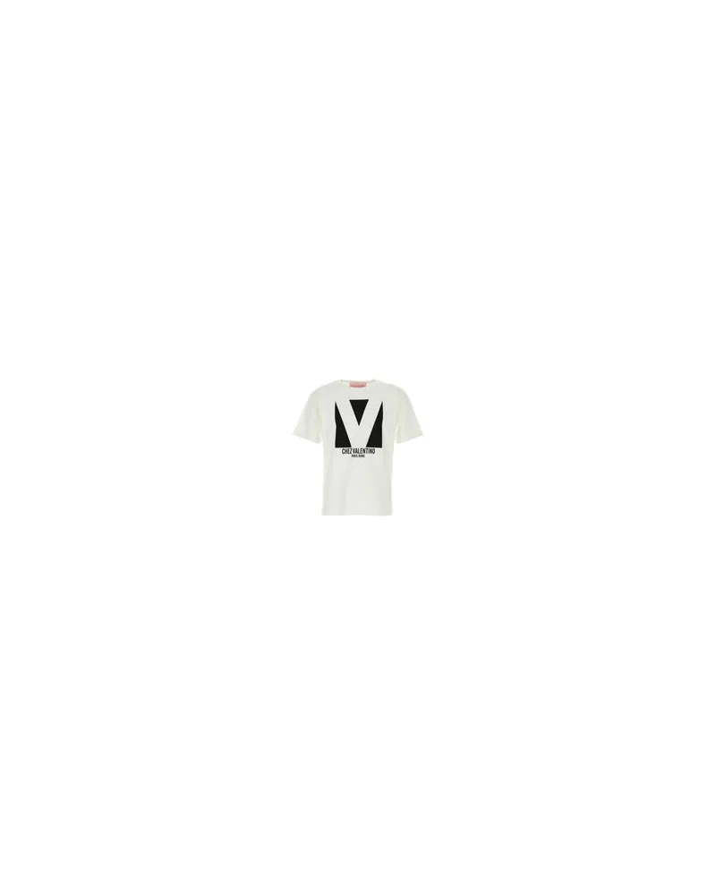 Valentino Garavani 6v3mg16paq9 A03 Avorio Exterior: Cotton T-Shirt T-shirts And Polos White