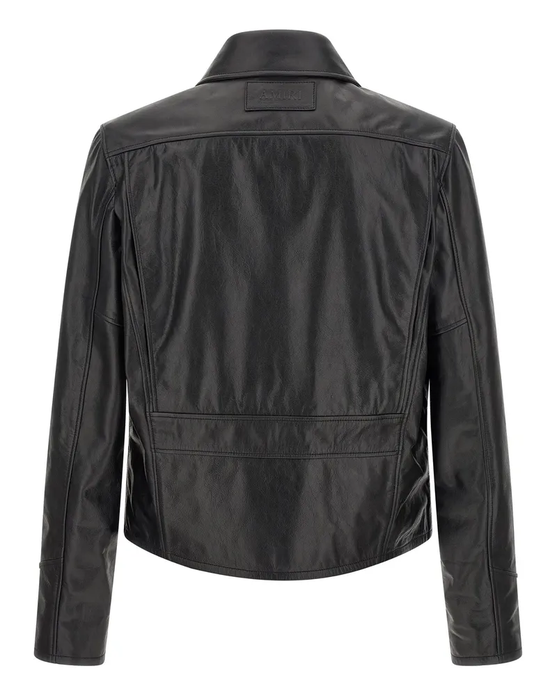 Amiri Calfskin Leather Jacket — Black Black
