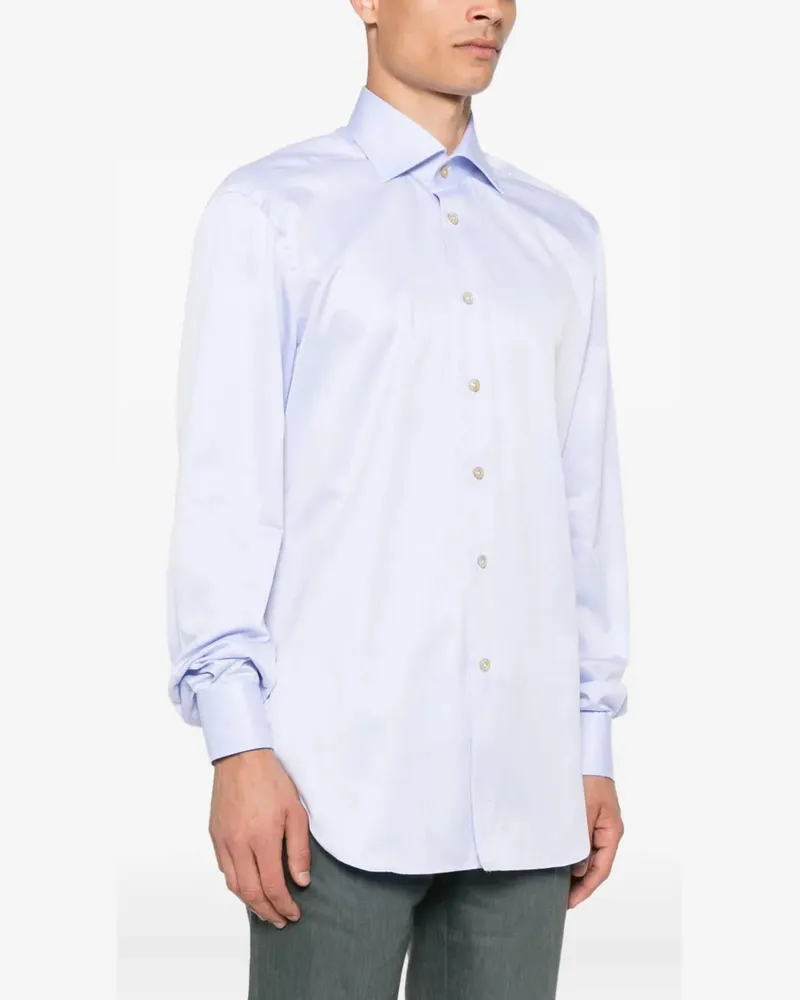 Kiton Women's Long-Sleeve Button-Down Shirt Aw25 M Lavender