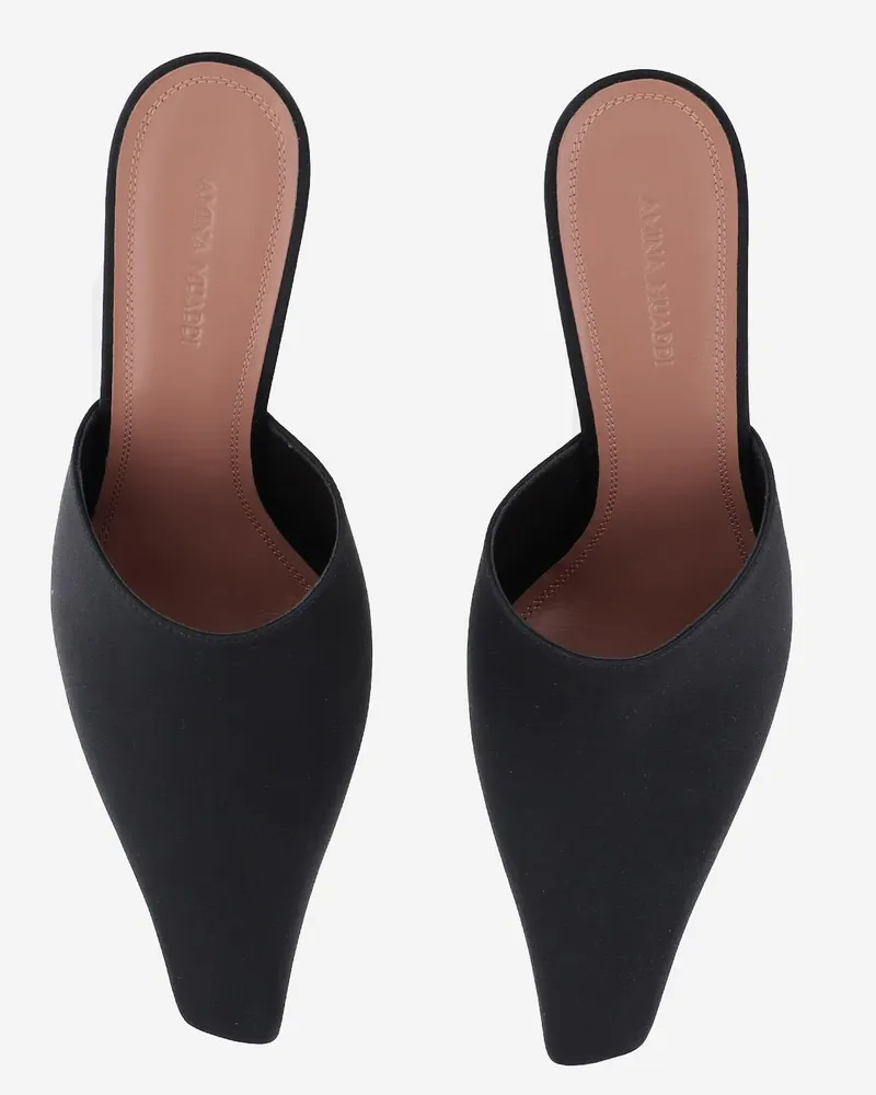 Amina Muaddi Women's Mules Jamie Black Satin Black