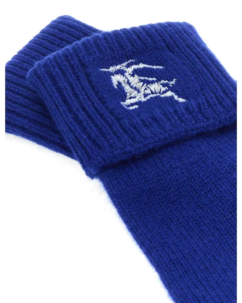 Burberry Women's Electric Blue Cashmere Blend Gloves Knight Exterior: Nylon Guanti Blue